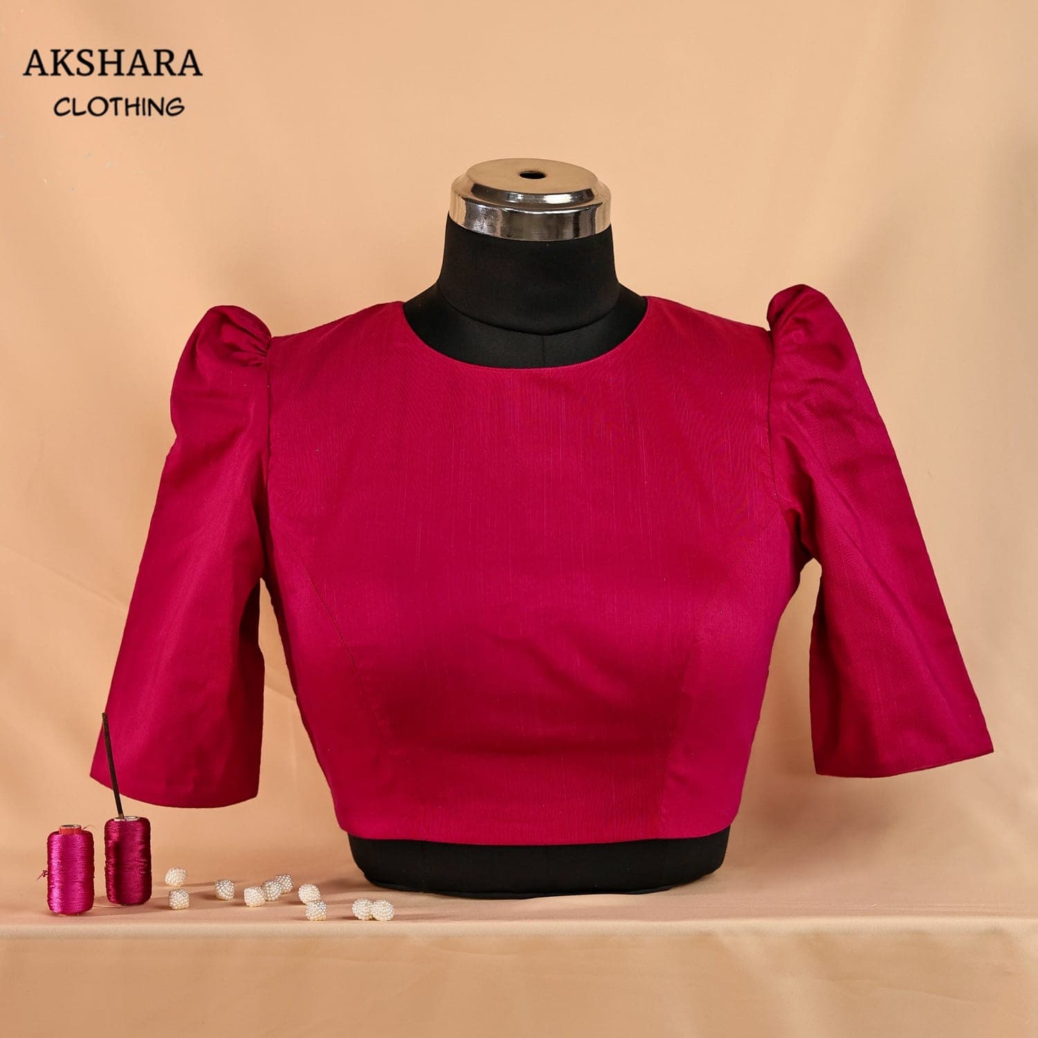 Magenta Silk Blouse