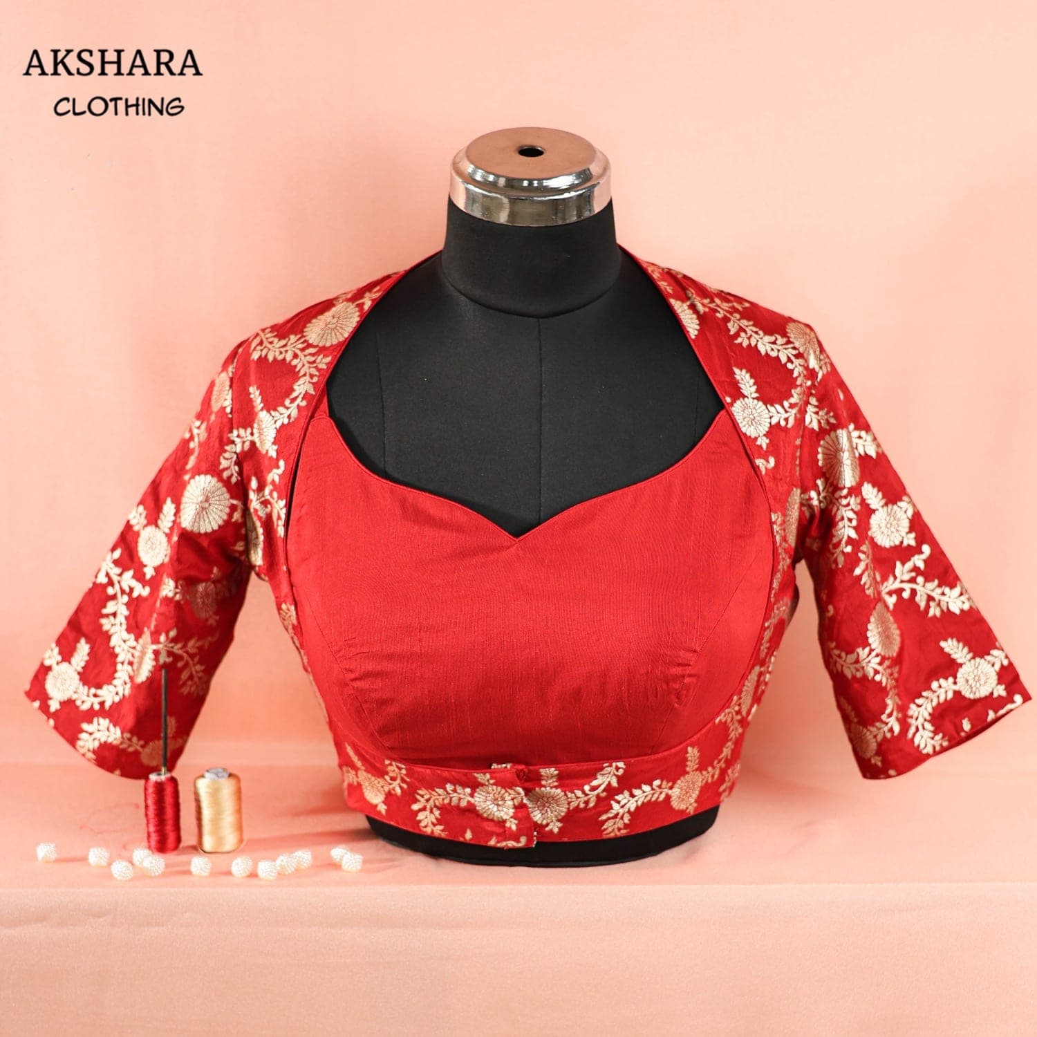 Scarlet Block-Print Blouse