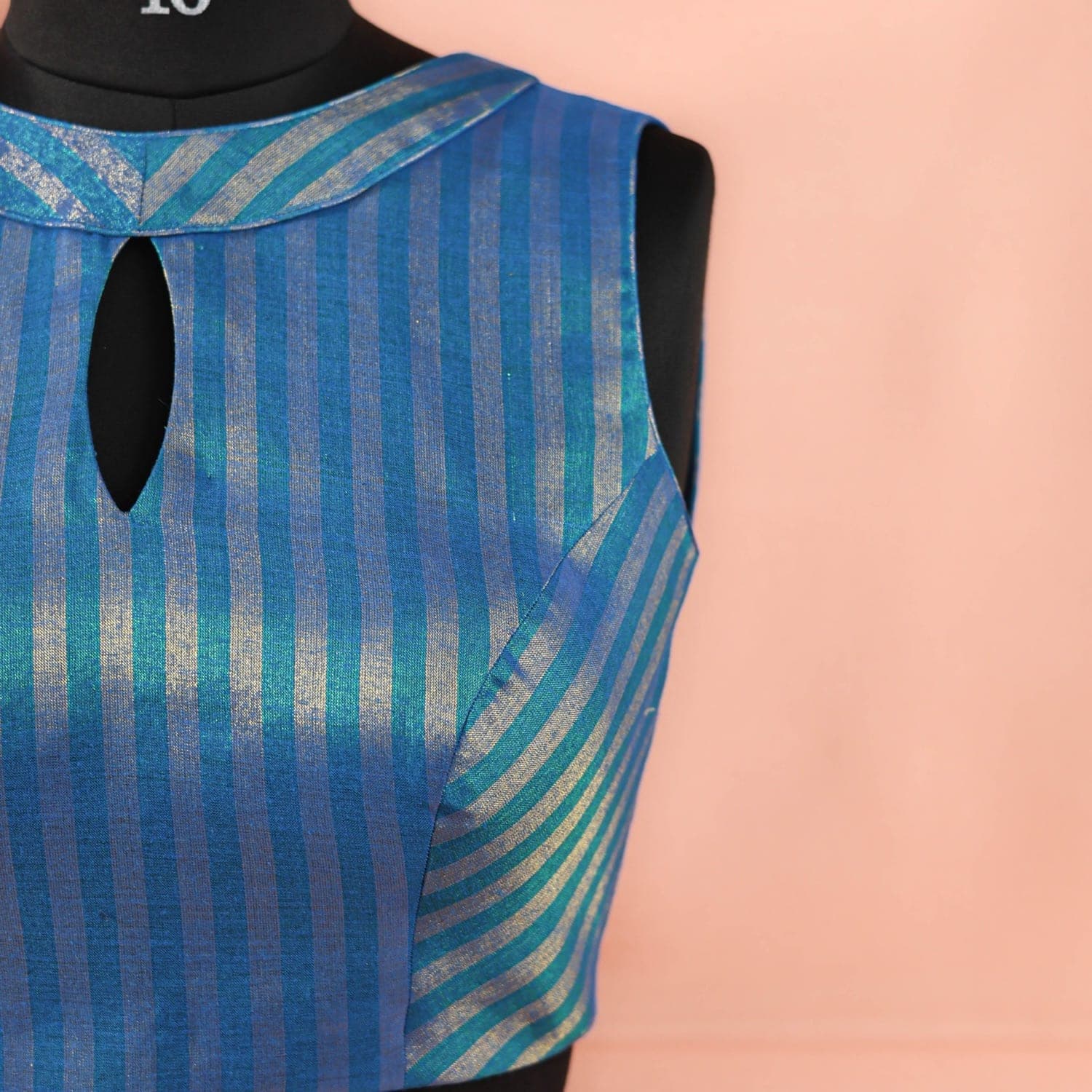 Steel-Blue Stripe Blouse