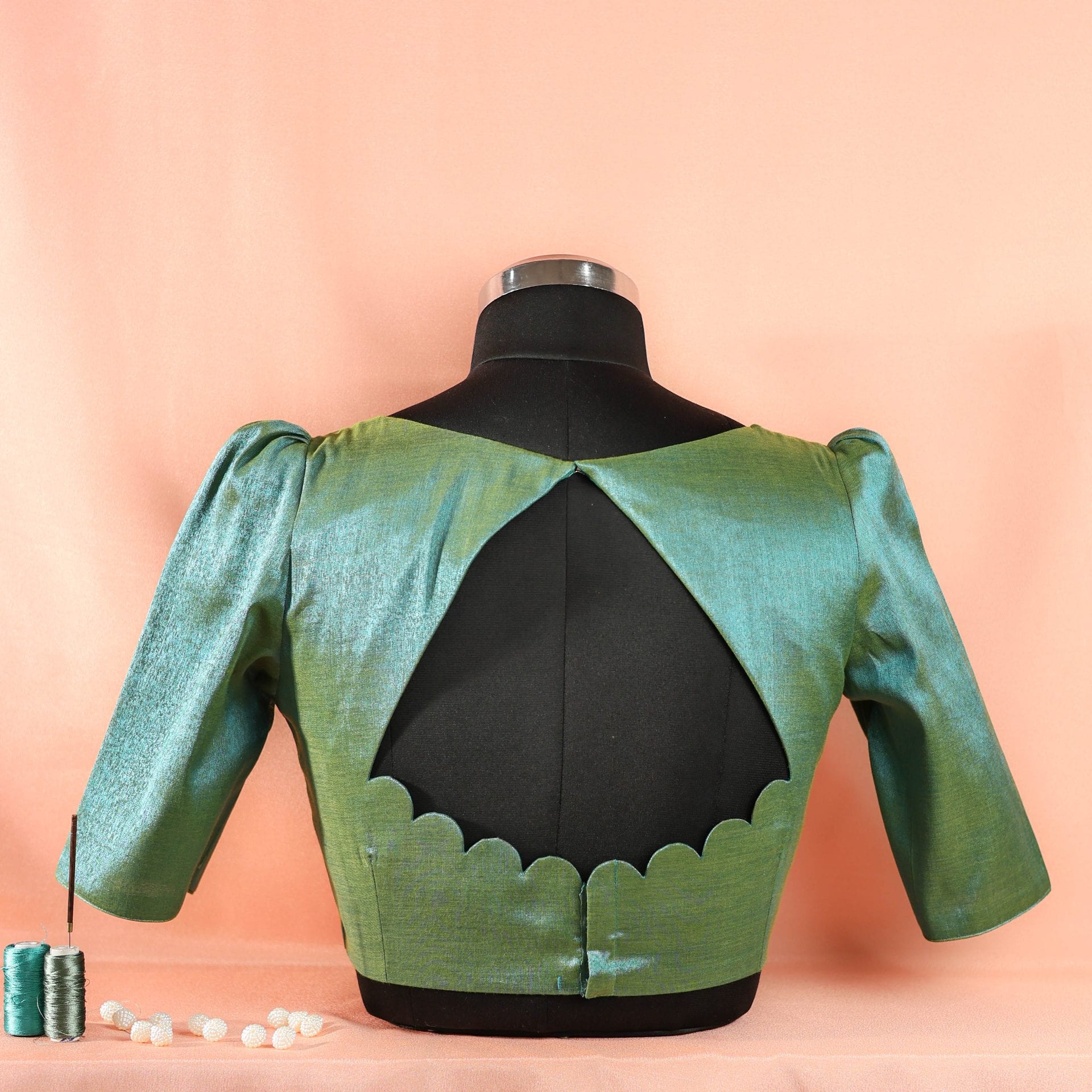Green tissue blouse