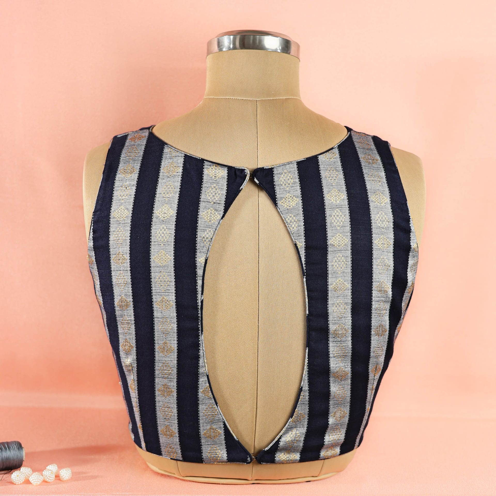 Rayon Blue striped blouse