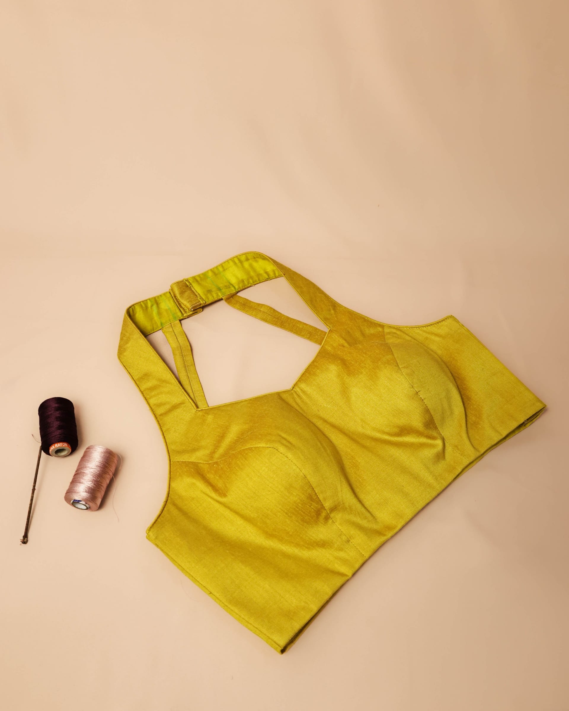 Yellow raw silk blouse