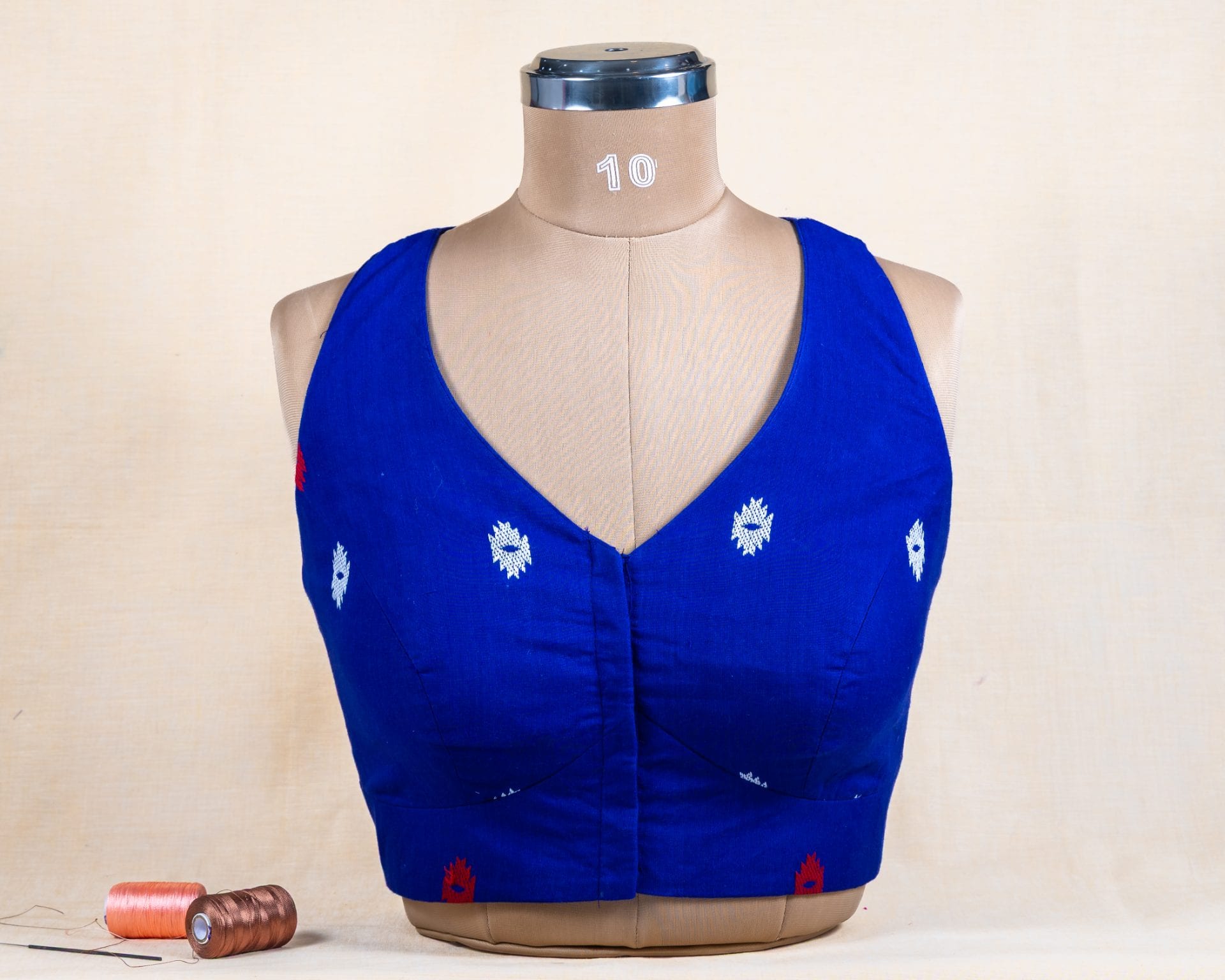 Royal blue halter blouse